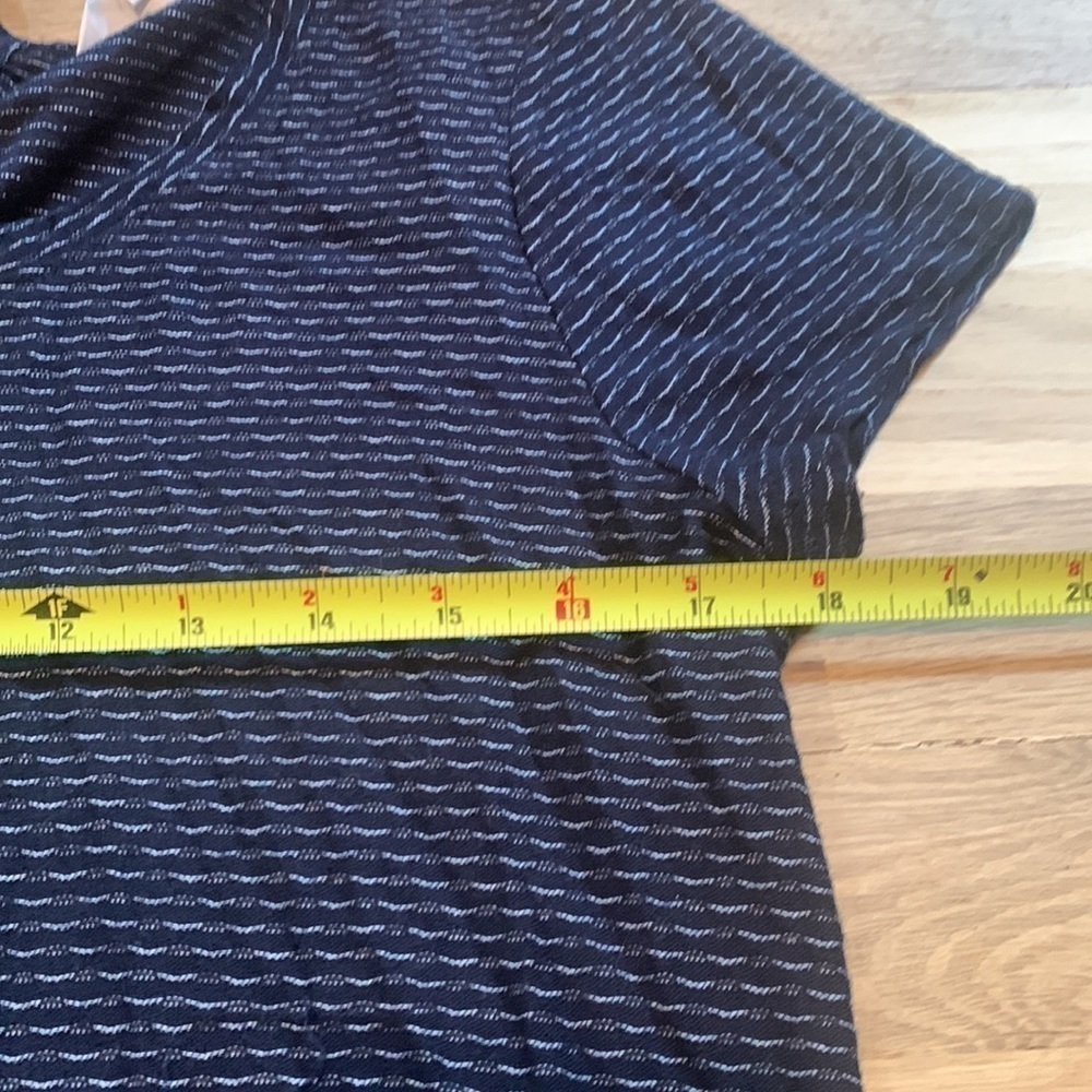 LAUREN Conrad Short Sleeve Knit Blouse w/ Lace Trim Navy Blue Women’s M - Picture 9 of 15
